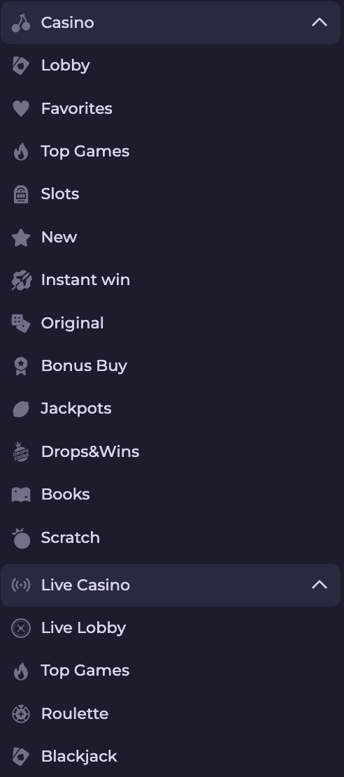 BDMbet kategorije iger